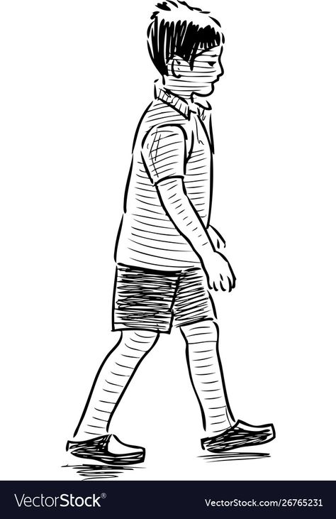 Man Walking Drawing, Person Walking Drawing, Newspaper Drawing, Simple House Drawing, Human Anatomy Reference, Boy Sketch, Rabbit Drawing, Boy Walking