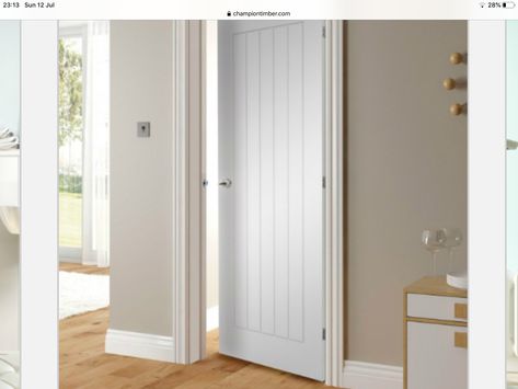 Victorian Internal Doors, White Interior Doors, Simple Door, Interior Wall Colors, Interior Door Styles, White Internal Doors, Hall Ideas, Paint Themes, Fire Rated Doors