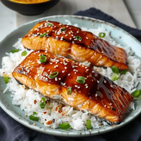 Orange Teriyaki Salmon, Salmon Teriyaki Recipe, Broiled Salmon, Teriyaki Salmon, Salmon Filet, Salmon Dishes, Quick Weeknight Dinners, Teriyaki Sauce, Breakfast Lunch Dinner