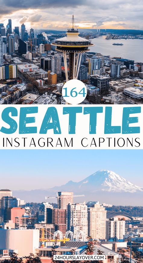 Looking for the perfect captions, quotes & puns about Seattle, Washington to share with your aesthetic Instagram photos? Seattle is one of the most naturally stunning cities in the United States! A city rich in culture & history, surrounded by mountains there are many things to see & do in Seattle. Seattle is the birthplace of Amazon, Microsoft, Boeing & Starbucks – Seattle has a big coffee culture! If you’re looking for inspiration, you’ll find short, funny captions, puns & one-liners here! Short Funny Captions, Seattle Quotes, Aesthetic Instagram Photos, Summer In Seattle, Seattle Weather, Starbucks Seattle, Summer Captions, Inspirational Travel Quotes, Perfect Captions