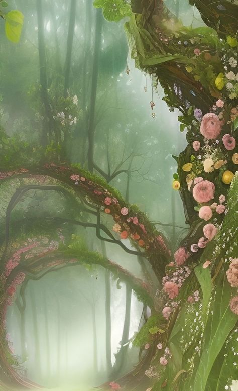 Fairy World, Tree Background, Spring Fairy, Ethereal Aesthetic, Cute Laptop Wallpaper, Fairy Aesthetic, Country Landscaping, Couples Icons, Cute Poster