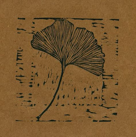 Blatt Tattoos, Tea Bag Art, Relief Printmaking, Linoleum Block Printing, Gingko Leaves, Hand Carved Stamps, Stamp Carving, Leaf Drawing, Relief Print