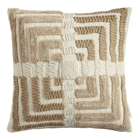 You'll love the Taupe Concentric Square Indoor Outdoor Throw Pillow at World Market. Browse our entire collection of Throw Pillows, available online or at one of our 270+ stores. Neutral Outdoor Throw Pillows, Taupe Pillows, Taupe Couch, Textured Pillows, Taupe Pillow, Indoor Outdoor Patio, Pillow Ideas, Dining Room Makeover, Pillow Texture