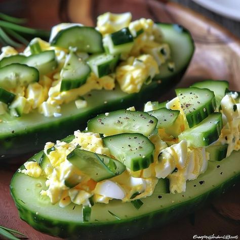 Lily's Bites Dairy Free Mayo, Cucumber Boats, Salad Cucumber, Creamy Eggs, Light Snacks, Low Calorie Dressing, Dairy Free Options, Egg Salad, High Protein Snacks