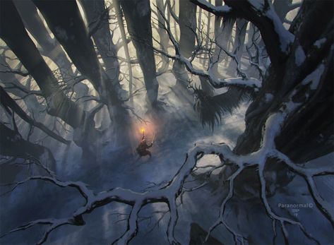 ArtStation - Winter forest, Jan Doležálek Winter Forest Art, Happy Birthday Jenny, Arte Peculiar, Snow Forest, Fantasy Concept, Snowy Forest, Fantasy Forest, 다크 판타지, Fantasy Setting