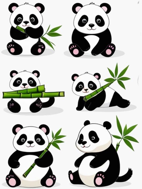 "Cute Happy Kawaii Pandas Bamboo, Pack" Sticker for Sale by zendigiart | Redbubble Panda Stickers, Birthday Wishes For Lover, Raccoon Family, Happy Panda, Kawaii Panda, Panda Love, Giant Panda, Cute Happy, Cartoon Stickers