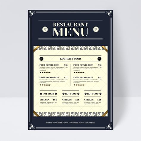 Retro Restaurant, Burger Seasoning, Menu Flyer, Restaurant Flyer, Western Food, Money Sign, Presentation Video, Knife And Fork, Retro Blue