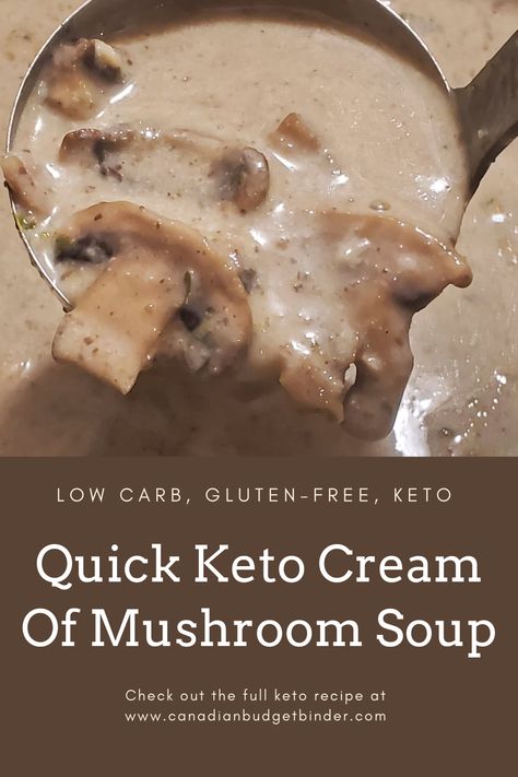 Keto Cream Of Mushroom Soup, Keto Cream Of Mushroom, Keto Mushrooms, Quick Soup Recipes, Keto Cream, Simple Keto, Cream Of Mushroom Soup, Keto Soup, Cream Of Mushroom