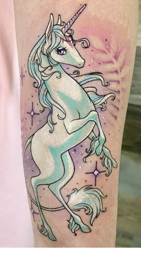 Unicorn Tattoo Designs, Unicorn Tattoo, Unicorn Artwork, Unicorn Tattoos, Upper Arm Tattoos, Last Unicorn, The Last Unicorn, Cute Little Tattoos, Wings Tattoo