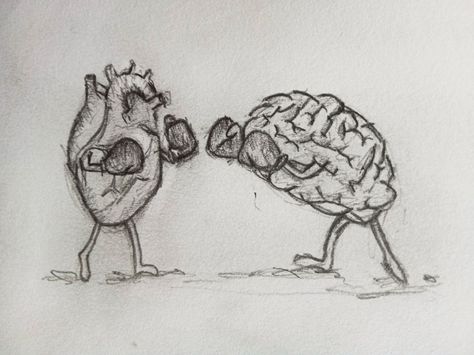 #drawing #pencilonpaper 131022 Heartache Sketch, Deep Meaning Drawings About Love, Ripping Heart Out Of Chest Drawing, Safe Place Drawing, Brain And Heart Drawing, Hungry Drawing, Drawing Of A Brain, Pain Sketch, Brain Vs Heart