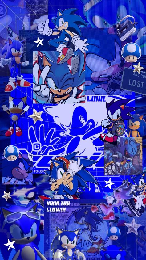 :3 #Sonic #Blue #Sega Sonic Blue, Wall Collage Decor, Sonic Heroes, Gothic Wallpaper, Sonic Funny, Sonic 3, Blue Hedgehog, Sonic Franchise, Cool Backgrounds Wallpapers