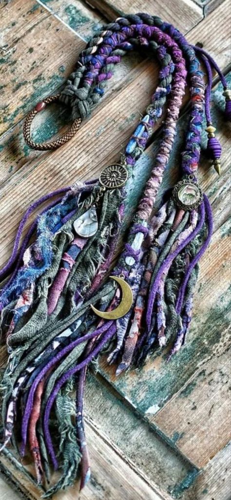 Dreads Diy, Yarn Dreads, Boho Hair Wrap, Faux Dreads, Witch Hair, Dread Accessories, Viking Hair, Dreadlock Styles, Hippie Hair