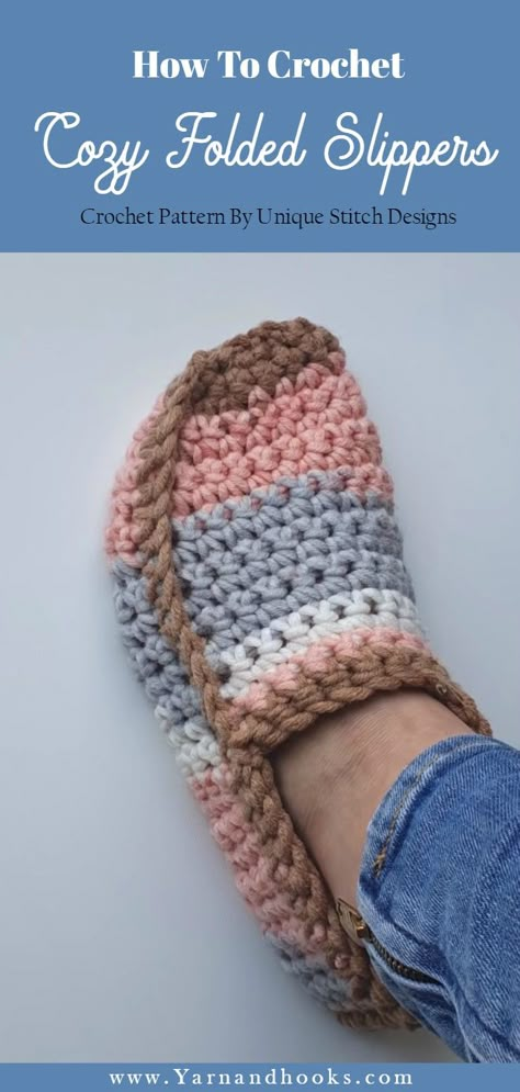 Super Easy Folded Unisex Crochet Slippers Crochet Slippers Adult Free Pattern, Easy Crochet Socks, Leg Warmers Crochet Pattern, Diy Crochet Slippers, Crochet Slipper Boots, Leg Warmers Pattern, Crocheted Slippers, Easy Crochet Slippers, Dolls Ideas