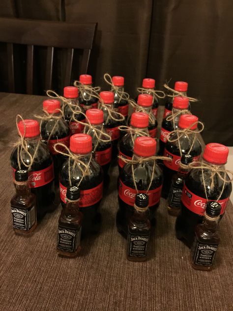 Jack & Coke Party Favors Jack And Coke Party Favors, Alcohol Party Decorations, 21 Birthday Party Favors, Liquor Party Favors, Alcohol Party Favors, 21st Party Favors, Diy Party Favors For Adults, Party Favors For Men, Coke Party