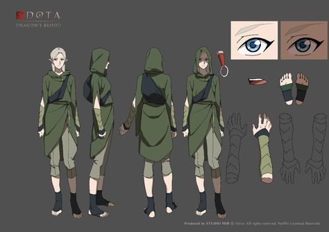 Dota Dragon Blood, Studio Mir, Character Turnaround, Dragon Blood, Character Model Sheet, Model Sheet, An Elf, Animated Drawings, Dragons Blood