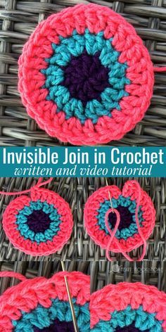 How to Make the Invisible Join in Crochet Outstanding Crochet, Invisible Join, Blanket Rug, Crochet Hack, Hanging Ideas, Rug Wall, Crochet Circles, Crochet Lessons, Crochet Stitches For Beginners