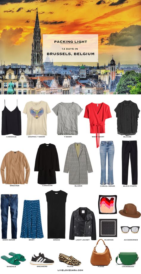 Belgium Packing List, Belgian Fashion, Packing Bags Travel, Light Travel, Travel Capsule, Travel Capsule Wardrobe, Style Hijab, Brussels Belgium, Packing List For Travel