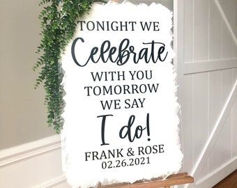 Rehearsal Dinner Themes, Wedding Rehearsal Dinner Decorations, Wedding Welcome Party, Rehearsal Dinner Planning, Rustic Rehearsal Dinners, Rehearsal Dinner Favors, Night Before Wedding, Vinyl Decal Diy, Rehearsal Dinner Decorations