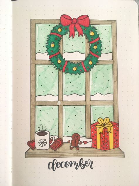 December Aesthetic Drawing, December Aesthetic Journal, Christmas Card Cover Ideas, Christmas Sketch Book Ideas, Things To Draw Christmas Themed, Crismas Drawings Ideas Cute, Christmas Pictures Drawings, Cristmass Aesthetic Drawing, Things To Draw For Christmas