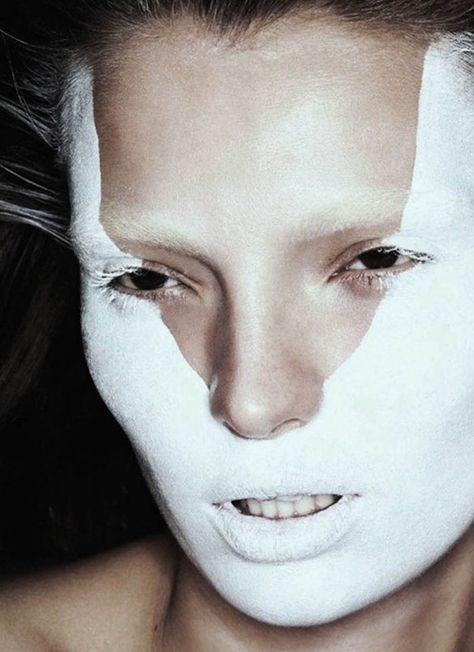 Lauren Bejaoui Beauty Shoot, White Face, Fantasy Makeup, Editorial Makeup, Makati, Beauty Editorial, White Paint, Kate Moss, Creative Makeup