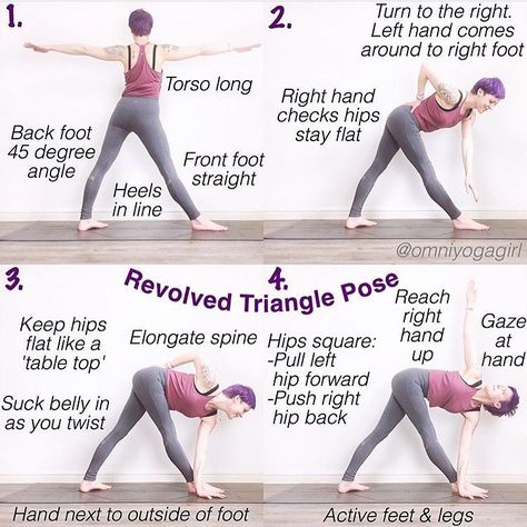 (@yoga_digest) on Instagram: “One of my favorite asanas, Revolved or Twisting Triangle Pose (Parivrtta Trikonasana) This is a…” How To Yoga, Basic Yoga Poses, Triangle Pose, Yoga Techniques, Flow Yoga, Basic Yoga, Yoga Sequence, Learn Yoga, Yoga Stretching