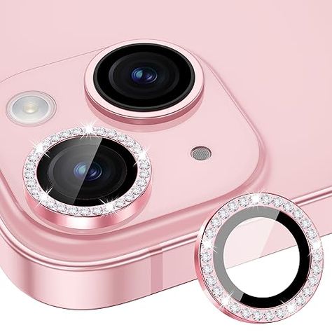 Xfilm Camera Lens Protector Compatible for iPhone 15/15 Plus Bling, Individual Metal Diamond Ring 9H Hardness Scratchproof Protector, Stylish Accessories, Case Friendly (Pink Diamond) Iphone Accessories, Pink Design, Apple Watch Strap, Custom Neon Signs, Pink Diamond, Stylish Accessories, Watch Strap, Camera Lens, Phone Accessories