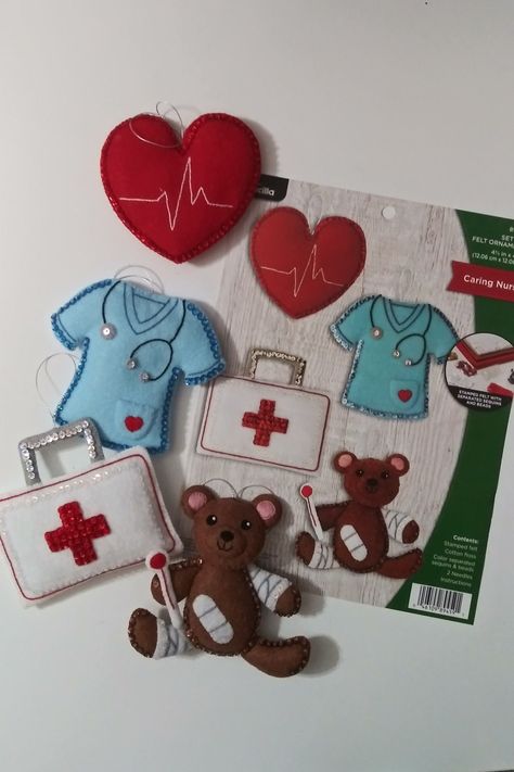 Nurse Crafts, Nurse Ornament, Care Giver, Felt Ornaments Diy, Nurse Ornaments, Felt Crafts Christmas, Felt Crafts Diy, Cute Couple Gifts, Heirloom Gifts