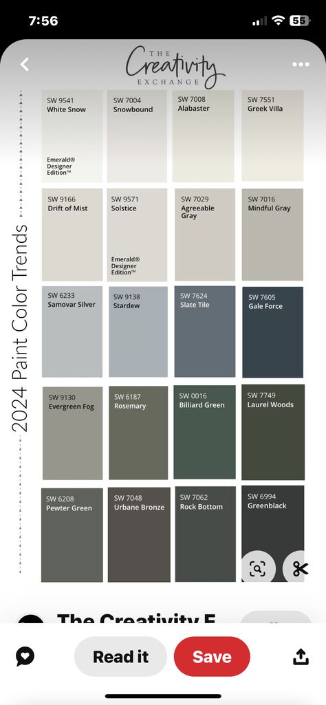 Mindful Gray, Greek Villas, Trending Paint Colors, Agreeable Gray, Slate Tile, Rock Bottom, Color Trends, Paint Colors, Green