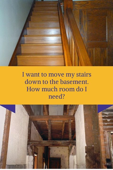 Remodeling Solutions by Elings: Moving Stairs to a New Location Basement Stairs Middle Of House, Moving Stairs From Middle Of House, Moving Stairs Before And After, Move Staircase, Moving Basement Stairs, Question Couple, Moving Staircase, Open Basement Stairs, Hallway Renovation