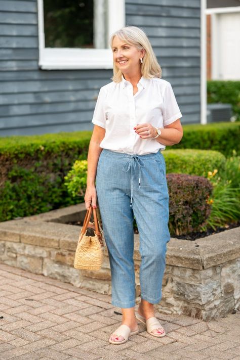 Tie Pants Outfit, Sophisticated Summer Outfits, Mid Fashion, Women's Summer Outfits, Trendy Outfits For Women, Outfits For Women Over 50, Dressed For My Day, Breezy Outfit, Summer Outfits For Women