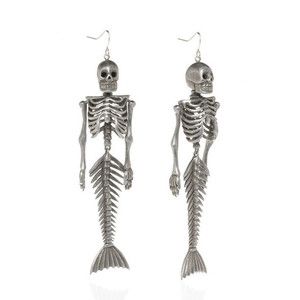 Mermaid Skeleton Earrings Calendar Inspiration, Mermaid Skeleton, Real Fish, Fish Bones, Mermaid Halloween, Skeleton Earrings, Jewelry Box Diy, Mermaid Earrings, Skull And Bones