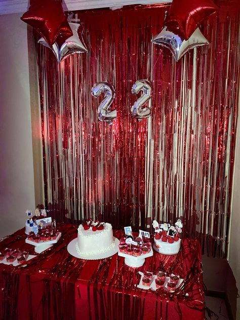 Red And White Cake Aesthetic, Taylor Swift 22 Birthday Theme, Feeling 22 Birthday Party, Feeling 22 Birthday Cake Taylor Swift, Taylor Swift Birthday Party Ideas Red, Feeling 22 Party, Taylor Swift 22 Party Ideas, 22 Taylor Swift Aesthetic, Taylor Swift Red Themed Birthday Party