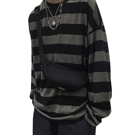 Grunge Striped Shirt, Dark Core Clothes, Mens Clothing Styles Emo, Dream Clothes Grunge, Cute Korean Shirts, Trans Grunge Aesthetic, Mcbling Fashion Men, Grunge Nonbinary Outfits, Emo Punk Outfits Men