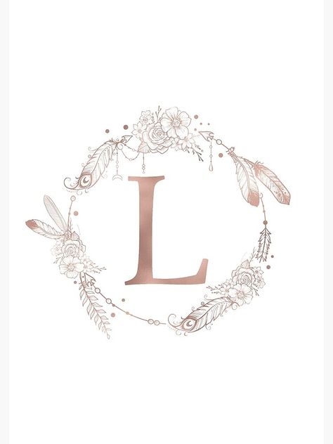 "Letter L Rose Gold Pink Initial Monogram" Spiral Notebook by naturemagick | Redbubble Anime Letter, L Initial, Initial Monogram, Letter L, Rose Gold Pink, Wallpaper Aesthetic, Monogram, Rose Gold, Pink