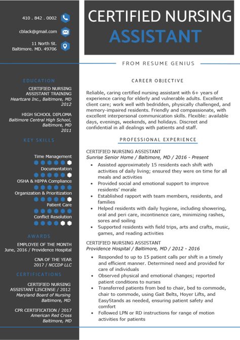 Certified Nursing Assistant (CNA) Resume Sample & Writing Guide | RG Cna Study Guide, Traveling Cna, Cna School, Medical Terminology Study, Medical Assistant Resume, Certified Medical Assistant, Nurse Resume, Nursing School Motivation, Nursing Student Tips