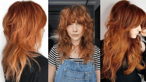 Long Red Shag Haircut, Copper Shag Haircut, Copper Hair Shag, Red Shag Haircut, Copper Shag Hair, Redhead Haircut, Copper Shag, The Shag Haircut, A Shag Haircut