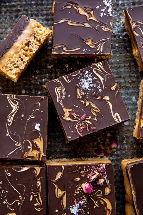 Chewy Chocolate Peanut Butter Bars, Peanut Butter Twix, 2025 Recipes, Bar Treats, Chocolate Peanut Butter Bars, Chocolate Peanut Butter Recipes, Fancy Foods, Half Baked Harvest Recipes, Baking Vegan