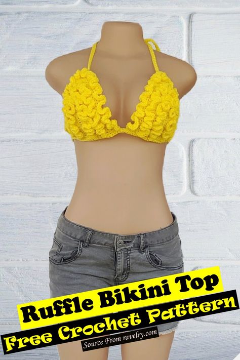 Crochet Bikinis, Crochet Top Pattern, Summer Wear, Crochet Bikini, Free Crochet Pattern, Free Crochet, Crochet Projects, Crochet Top, Crochet Patterns