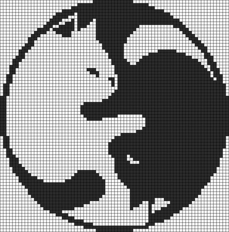 Alpha pattern #90529 | BraceletBook Dog Alpha Pattern, Kat Haken, Crochet Grid, Graph Crochet, Easy Pixel Art, Pixel Crochet, Pixel Art Grid, Tapestry Crochet Patterns, Crochet Design Pattern