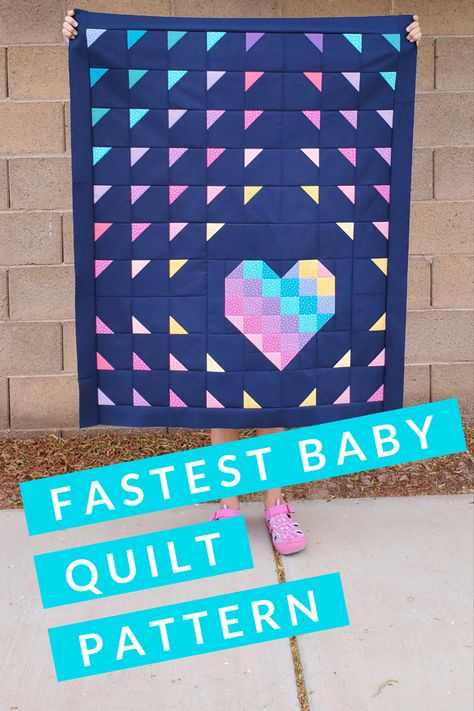 Iconic Quilt Pattern, Patchwork Quilt Patterns Beginner, Fast Quilt Patterns Free, Quilt Pattern Beginner, Teen Quilt Ideas, Baby Quilts To Make In A Day, Easy Baby Quilt Patterns Free, Kids Quilts Ideas, Quilting Projects For Beginners