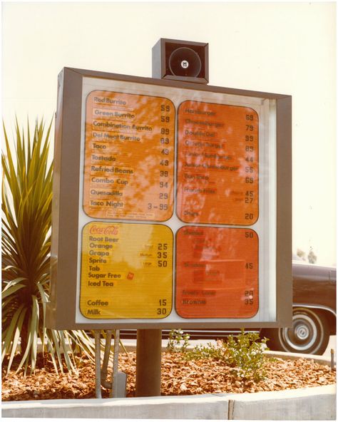 Drive Thru menu board #DelTaco50 Drive Thru Menu Boards, Menu Signage, Cafe Inspiration, Cafe Counter, Del Taco, Menu Boards, Menu Board, Drive Thru, Root Beer