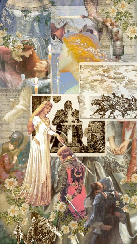 Forbidden love 🌛 #medieval #knight #renaissance # Art Academia Aesthetic, Greek Goddess Aesthetic, Cottagecore Posters, Victorian Wedding Themes, Greek Goddess Art, Art Academia, Cottage Wallpaper, Goddess Aesthetic, Dark Paintings