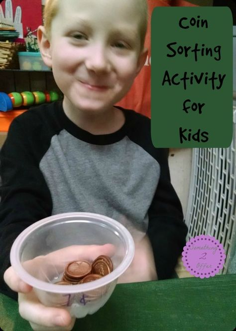 Coin Sorting Activity for Kids Coin Sorting, Preschool Units, Sorting Activities, Teaching Preschool, Activity For Kids, Study Unit, Preschool Crafts, Cotton Candy Machine, Preschool Activities