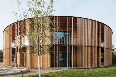 Gallery of Freiburg Town Hall / ingenhoven architects - 16 Koshino House, Circular Buildings, World Architecture Festival, Round Building, Wood Facade, Architectural Competition, Wood Architecture, Education Architecture, Building Facade