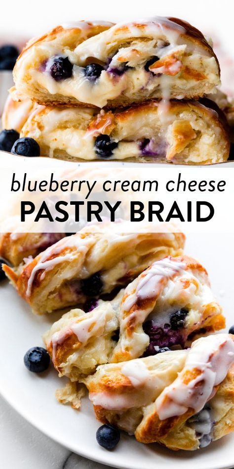 Blueberry Braid, Blueberry Pastry, Danish Pastry Dough, Pastry Braid, Breakfast Carbs, Kitchenaid Recipes, Breads Recipes, Cream Pastry, Mexican Desserts