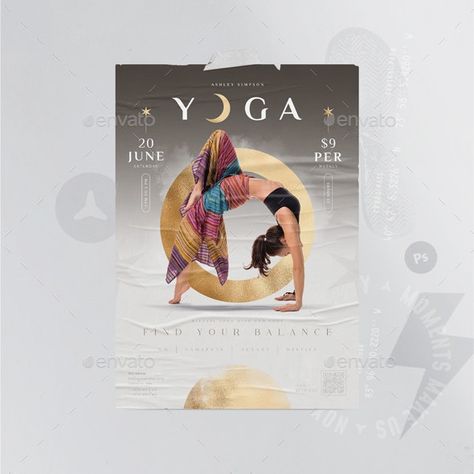 Yoga Flyer - Sports Events Yoga Marketing, Yoga Flyer, Psd Template Downloads, Yoga Illustration, Peaceful Nature, Instagram Template Free, Best Graffiti, Retouching Photoshop, Yoga Business