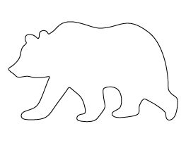 Grizzly Bear Pattern Applique Bear Pattern, Felt Bear Pattern Free, Outline Of Animals, Animal Outlines Templates, Bear Applique Pattern Free, Bear Template Free Printable, Animal Patterns Free Templates, Bear Outline Drawing, Animal Templates Printable Free