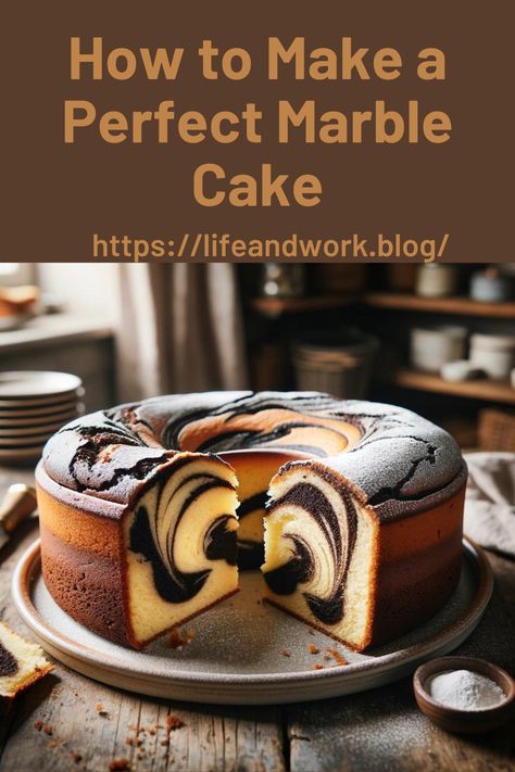 How to Make a Perfect Marble Cake Starbucks Marble Pound Cake, Marble Layer Cake, How To Make Marble Cake, Blender Cake Recipes, Marble Cake Recipe With Box Cake, Marble Pound Cake Recipe, Simple Marble Cake Recipe, Homemade Marble Cake Recipe, Marble Cake Design