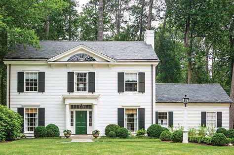 Garrison Colonial, C Brandon Ingram, Southern Home Magazine, Shutter Colors, Brandon Ingram, New Houses, Traditional Houses, Window Types, Atlanta Homes