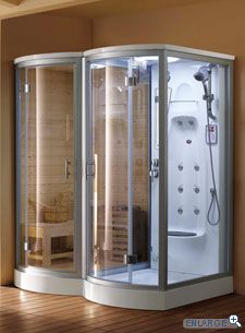 Sauna & Shower. Yes, please! Steam Shower Enclosure, Sauna Shower, Sauna Steam Room, Steam Sauna, Sauna Design, Steam Shower, Sauna Room, Shower Units, Hippie Home Decor